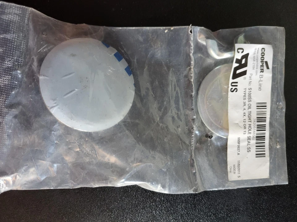 Cooper B-Line S100SS 100 1" acero inoxidable hermético al aceite sello de orificio Foto 1 de 1