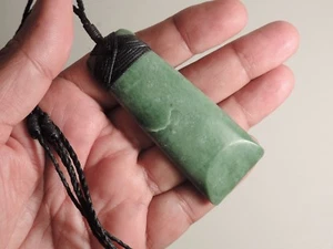 LIGHT GREEN INANGA JADE CHUNKY LONG TOKI Nephrite Jade Maori Pounamu Greenstone! - Bild 1 von 7