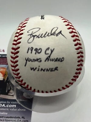 Bob Welch 1990 CY Young Award Winner A's Signed Autograph Baden Baseball JSA - Image 1 of 4