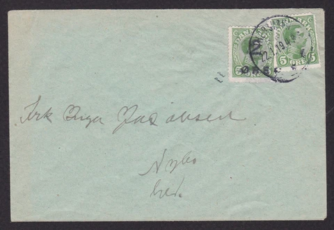 FAROE ISLANDS 1919, Sc #1 in combination with Danish 5o, Local Thorshavn cover Cover