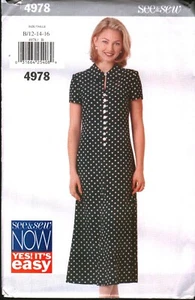 4978 Vintage Butterick Schnittmuster Misses EASY Kleid 6-22 UNGESCHNITTEN - Bild 1 von 2