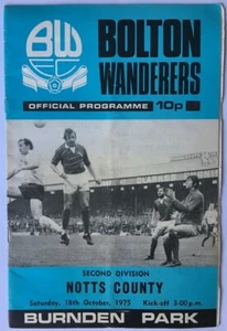 Bolton Wanderers v Notts County programme - 18/10/1975 - Picture 1 of 1