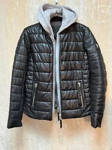 Mauritius Robin schwarze Leder Steppjacke mit abnehmbarer Kapuze Gr. M - Bild 1 von 6