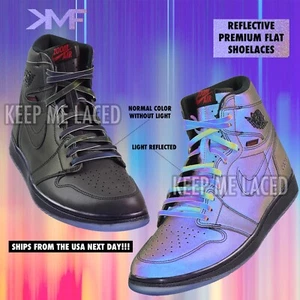 CORDONES MULTICOLORES PLANOS REFLECTANTES PREMIUM IMPRESIONANTES AF1 NIKE CORDONES DE REPUESTO - Imagen 1 de 6