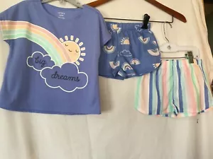 New Carter's Girls Rainbow Sun Poly Pajama 3 pc Set "Dream Big"  U Pick - Picture 1 of 4