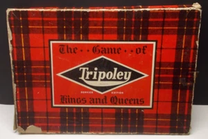 Vintage Cadaco-Ellis Tripoley Das Spiel der Könige & Königinnen 1943 Klappbrett - Bild 1 von 14