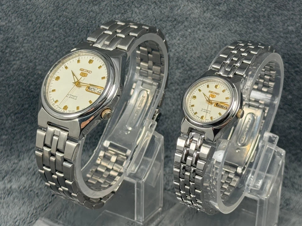 Seiko 5 Automatic Watches – His and Hers – 7S26 And 4207 – 21 Jewels –Japan Made - Image 1 of 4