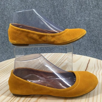 Zapatos Lands End para mujer 6,5 M Erin planos de ballet de cuero amarillo sin cordones punta redonda Foto 1 de 4