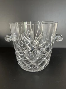 Vintage XL Heavy Cut Crystal Wine Cooler or Champagne Ice Bucket w/handles 9"x9" - Picture 1 of 12