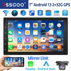 2DIN 7 Zoll Autoradio 32G Android 13 Carplay Bluetooth GPS NAVI WiFi RDS USB KAM - Bild 1 von 13