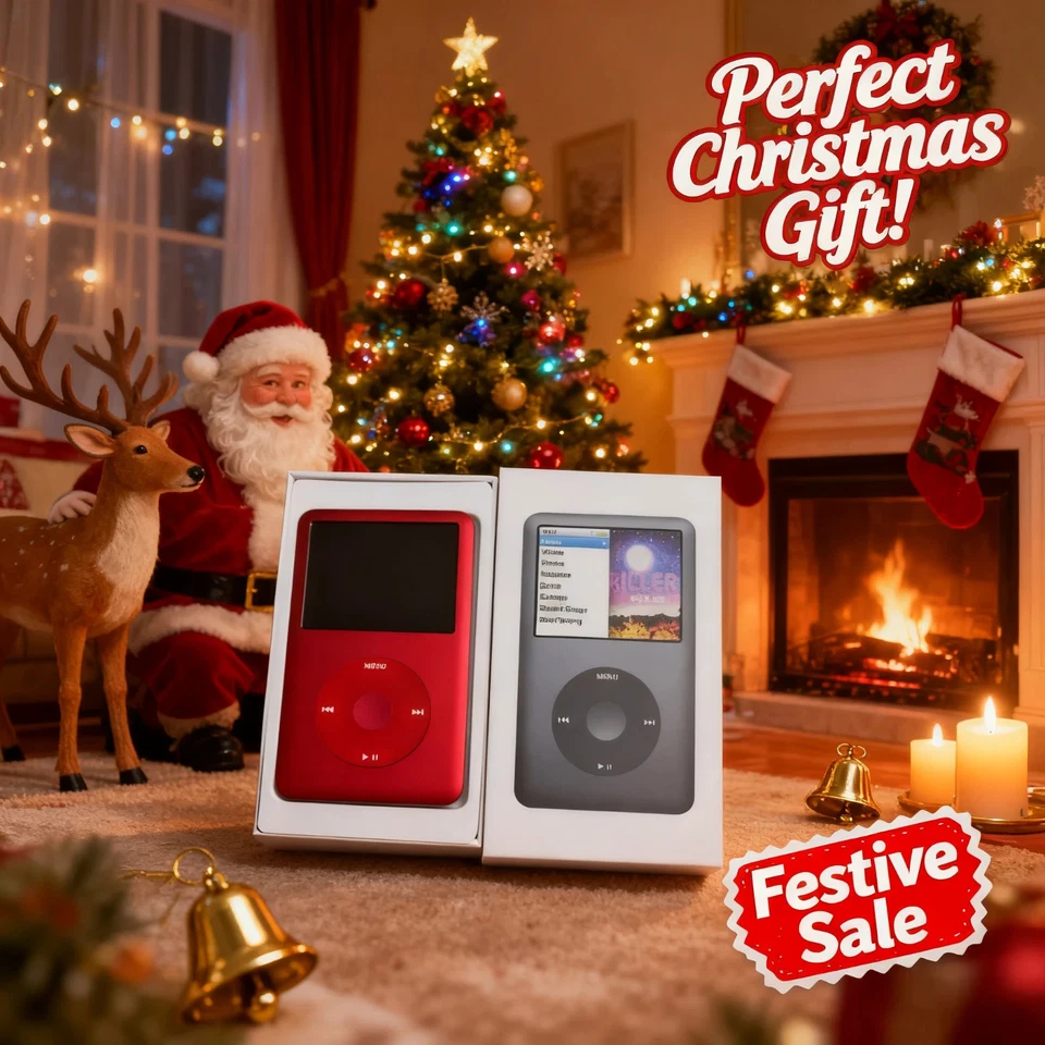 New Modded Apple iPod Classic 6th 7th Gen Red 80/120/160/256/512GB/1TB/2TB SSD - Image 1 of 4