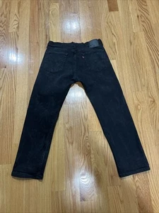 Levis 505 Jeans Herren 33x30 Schwarz Regular Fit Straight Leg Dark Wash Denim Baumwolle - Bild 1 von 6