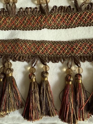 Borla con cuentas para cortinas, tapicería, ropa de cama - 2 yardas Foto 1 de 4