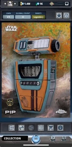 Topps Star Wars Card Trader Cromo 2025 PIP [Mini Diamante Dorado] LEGENDARIO - Imagen 1 de 3