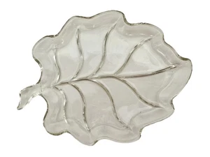 Vintage Teller Hasel-Atlas, Klarglasblatt, Blätter, atemberaubend für Salat Dessert - Bild 1 von 3