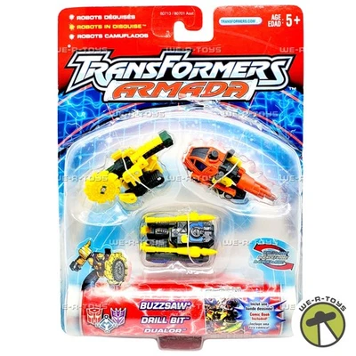 Transformers Armada Buzzsaw Drill Bit Dualor Figure Set 2002 Hasbro 80713 - Image 1 of 4