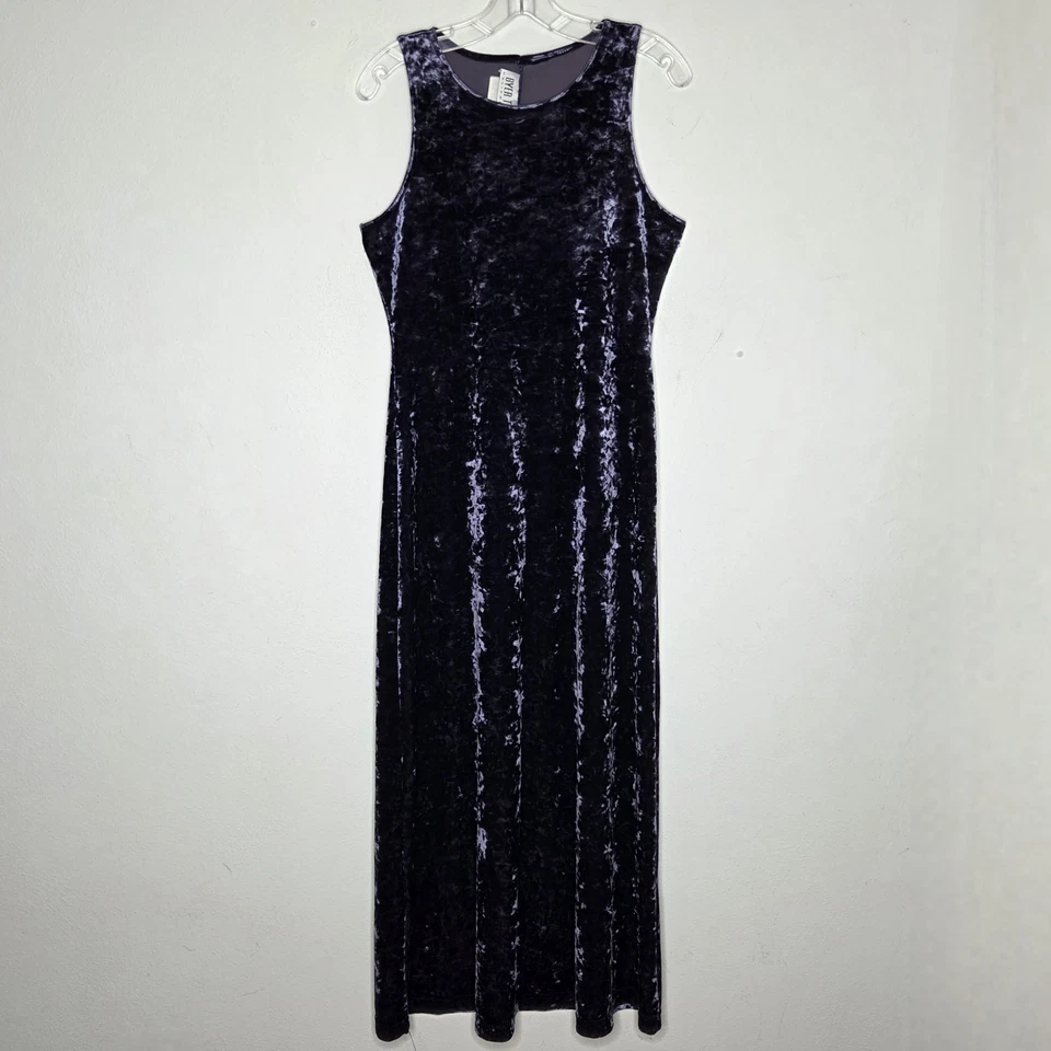 Maxi Vestido Vintage Byer Too California Terciopelo Triturado Púrpura Capricho Hada Foto 1 de 1