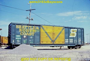 ORIGINAL SLIDE SEABORD SYSTEM BOXCAR SBD 162072 X SEATTLE & NORTH COAST 1985 - Bild 1 von 1