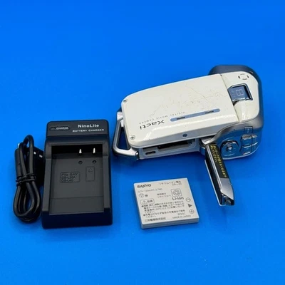 SANYO	DMX-CA8 Digital Movie Camera White Waterproof With Charger Used From Japan - Image 1 of 4