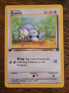 1. Edition Dratini 53/82 - Team Rocket - Pokemon Karte - Near Mint - Bild 1 von 2
