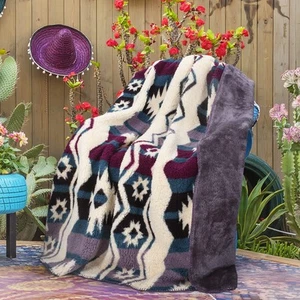 Aztec Reversible Throw Blanket, Comfy and Fluffy, 50x60 inches Room Decor. - Picture 1 of 7