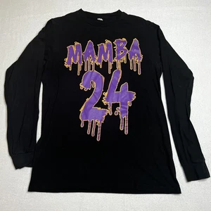 Kobe Bryant MAMBA 24 LA Lakers Purple Black Splatter Medium Long Sleeve Shirt - Picture 1 of 2