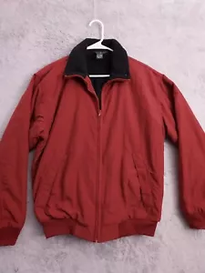 Vintage J Crew Bomber Jacket Mens Small Fleece Lined Oarsman Maroon Full Zip USA - Picture 1 of 9