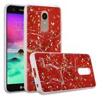 For LG Tribute Empire /Aristo 2/3 /LG Zone 4 Marble Case Cover +Tempered Glass