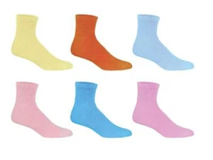 Women's Non-Binding Top Diabetic Ankle Socks 6-pack " Pure Cotton & Colors " - Picture 1 of 9