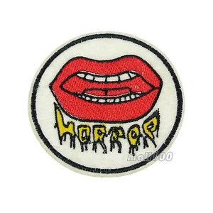 Mouth Red Lip Horror Halloween Embroidered Iron on Patch Badge Applique DIY Part - Picture 1 of 1