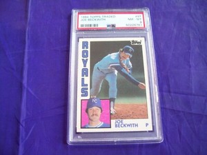 1984 TOPPS TRADED #9T JOE BECKWITH PSA 8