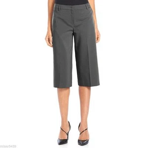 Women's Apt 9 Gray Wide-leg Midrise Culottes Capri Pants Size 2 - Picture 1 of 6
