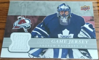 2008-09 Upper Deck UD Game Jersey Andrew Raycroft GJ-RA Colorado Avalanche - Image 1 of 2