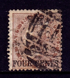 ASENTAMIENTOS DE ESTRECHOS - SCOTT 4 - 1867 4c ON 1a MARRÓN QV - USADO - SCV $275 - Imagen 1 de 2