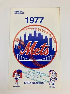 Vintage New York Mets Pocket Schedule 1977 Chevrolet Oversize 3 3/4" x 6" - Picture 1 of 6