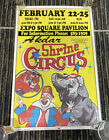 Vintage 80’s Akdar Shrine Circus 13.75”x22” Poster Spotlight Graphics 1989 USA