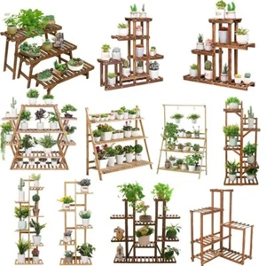 Holz Blumenständer Blumenregal Blumentreppe Pflanzenregal Garten Deko 11 Typen - Bild 1 von 61