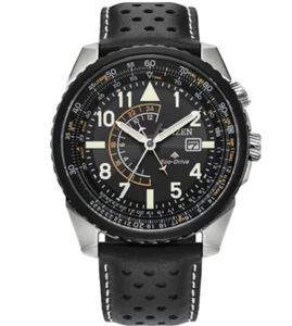CITIZEN Eco-Drive PROMASTER AIR Black Leather Men's Watch BJ7137-07E - Picture 1 of 3