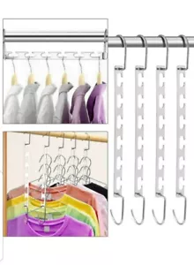 4 Pack Metal Wonder Closet Hanger Organizer Hook Space Saving Clothes Rack NEW - Picture 1 of 7