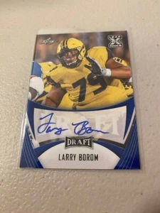 Larry Borom Leaf Draft 2021 auto novato radiocontrol #ba-lb1 Chicago Bears - Imagen 1 de 2