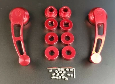 JUEGO DE MANIJAS BILLET ALUMINIO RECORTE 4.7" ROJO BIELAS VENTANA SE ADAPTA A CHEVY FORD ROJO Foto 1 de 3