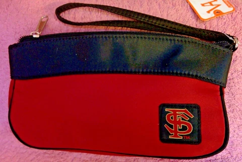 NCAA FLORIDA STATE SEMINOLES WRIST PURSE GARNET BLACK STRAP NEW Cover