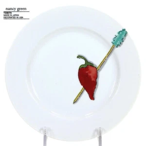 Crate & Barrel TIDBITS PEPPER 6.5" Appetizer Plate Nancy Green Japan Porcelain - Picture 1 of 7