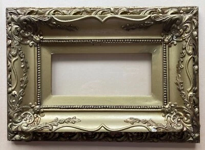 Petit Cadre Photo Doré Shabby Chic Baroque Cadre Princier 21,4 X 10 Cm Antique - Photo 1/4