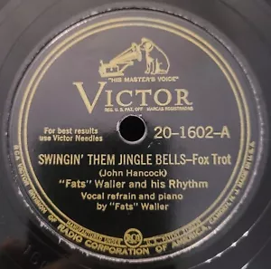 HEARđź‘‚Fats Waller Swingin' Them Jingle Bells Christmas Victor 20-1602 78 RPM - Picture 1 of 4