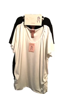 MaternityWomen's V Neck T Shirt 2Pack White & Black Color Size 1X/2X - Picture 1 of 6
