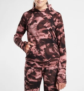 ATHLETA GIRL MARINE BLACK PINK IN YOUR ELEMENT 2.0 HOODIE SWEATSHIRT Sz M - 8/10 - Picture 1 of 7