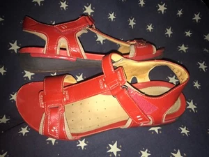 Clarks Artisan Unstructured Red Patent Leather Comfort Sandals Size UK 5 Width D - Picture 1 of 6