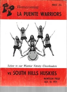 LA PUENTE VS SOUTH HILLS 1971 HOMECOMING PROGRAM - Picture 1 of 4