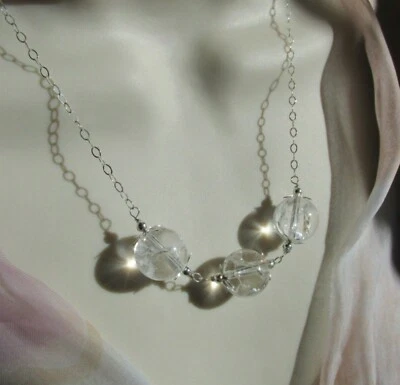 Bergkristall Hyalin Quarz Statement Kette Collier 925 Sterling Silber v. ATELIER - Bild 1 von 4